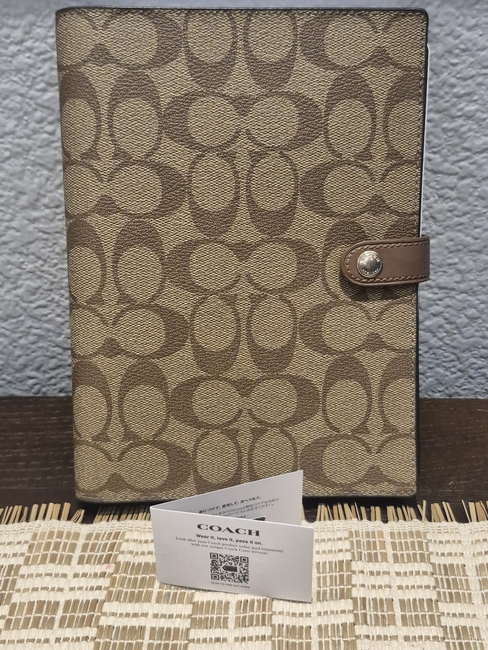 COACH Signature Canvas Brown Organizer Folio